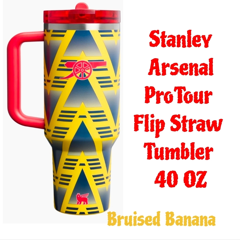 Stanley x Arsenal Quencher ProTour Flip Straw Tumbler 40oz Bruised Banana NEW